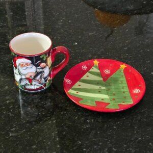 NWOT never used Christmas Mug and Plate